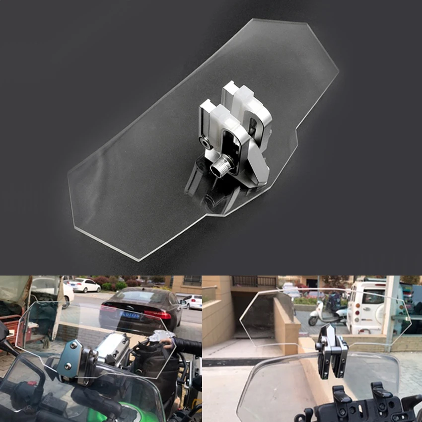 

Unversal Airflow Adjustable Windscreen Wind Deflector Motorcycle Windshield For yamaha vmax 1200 nmax Tmax suzuki bandit 1200