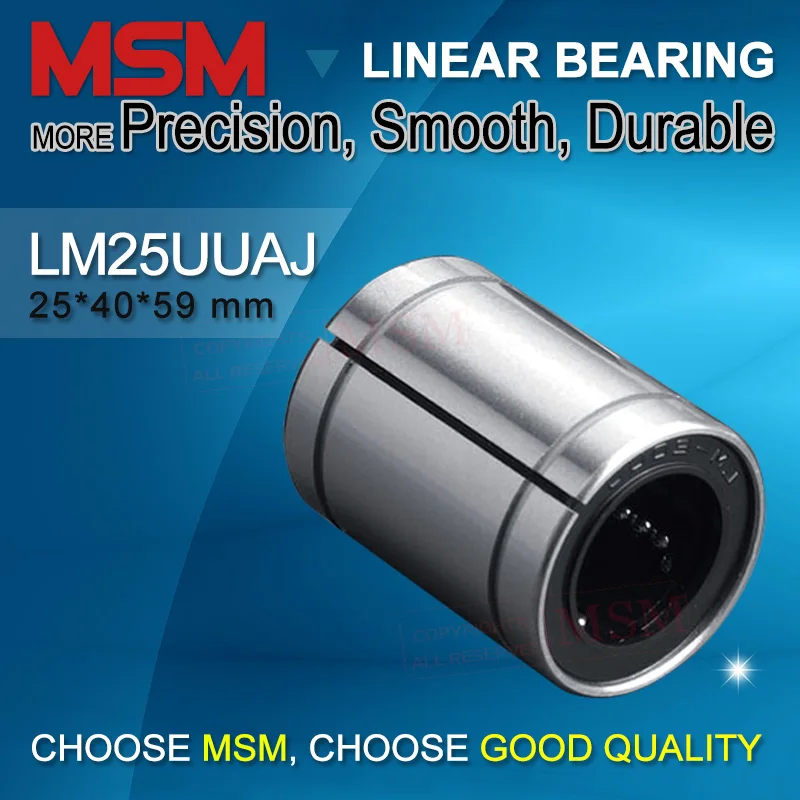 MSM Clearance Adjustable Linear Bearings 8pcs LM25UUAJ Shaft Ball