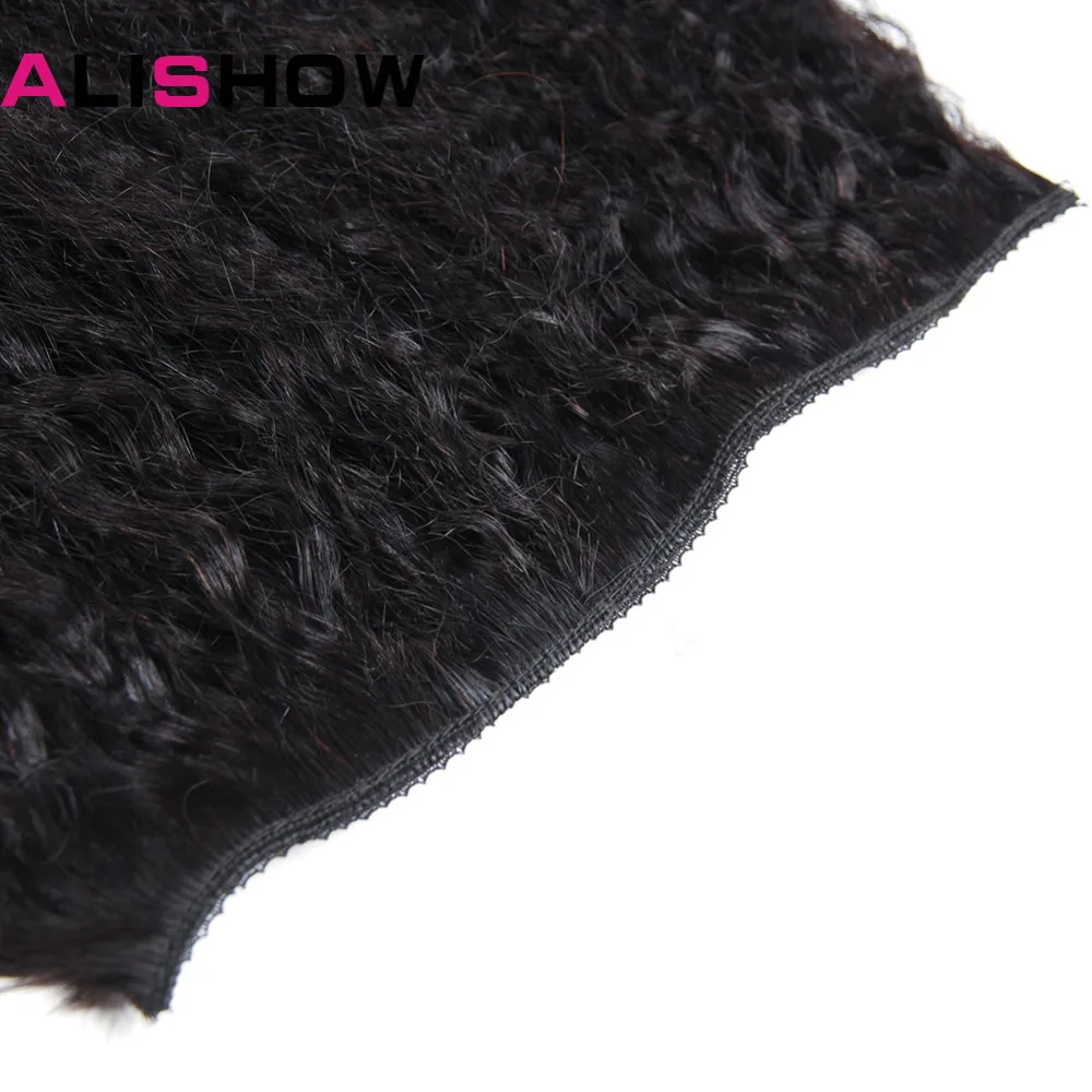 Alishow Hair Kinky Striaght Clip In Human Hair Extension 120g Brazilian Natural Hair in Clips Full Head Remy Hair Natural Color