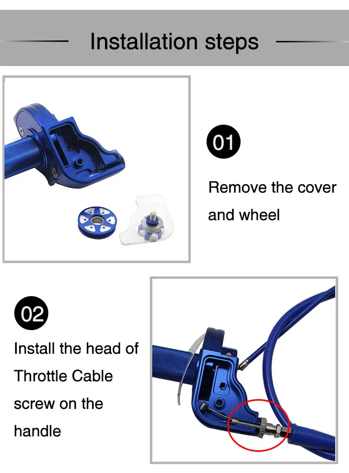 ZSDTRP регулируемые CNC алюминиевые ручки дроссельной заслонки оседают твист газа дроссельной заслонки кабель для CRF50 70 110 250cc грязи ямы велосипеды модифицированные