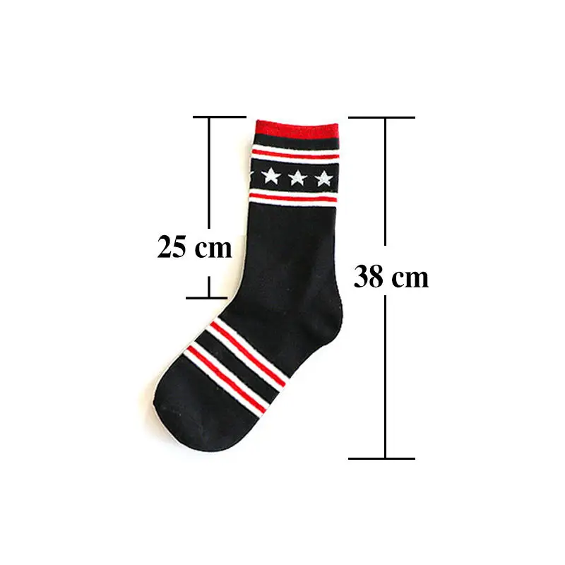 3 Size Star Striped Women Socks Fashion College Style Socks For Girls Cotton Soft Boots Women Sock Short Student Stocking Autumn (6)