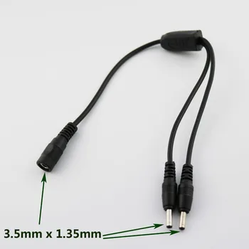 

10pcs 3.5mm x 1.35mm Female to Dual Male DC Power Splitter Adapter Cord Cable for CCTV 30cm