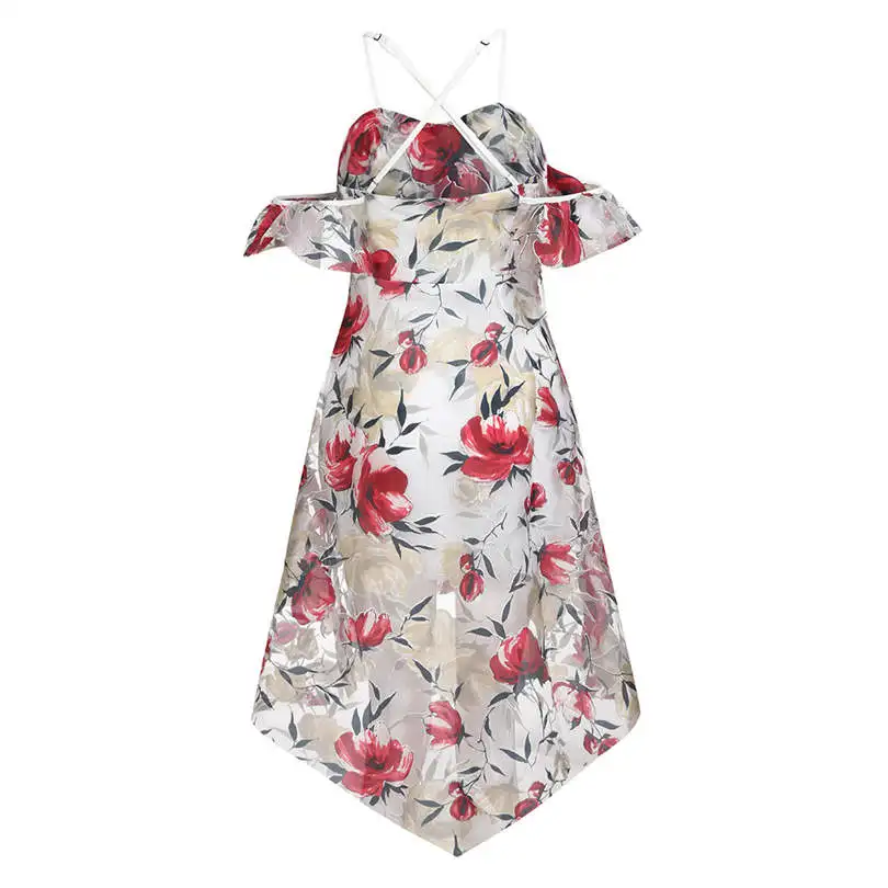  New Fashion Women's Summer Casual Vintage Off Shoulder Boho Flower Lady Beach Summer Sundrss Maxi Dress #4F11  (4)