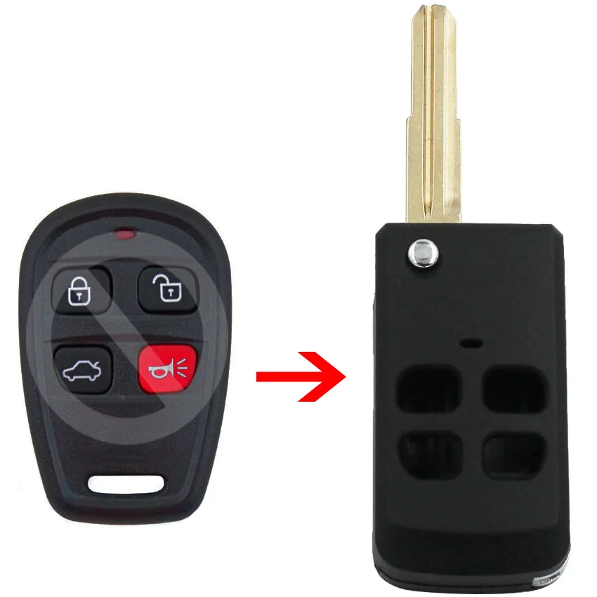 

4 Button New Replacement Folding Flip Remote Key Case Shell Smart Car Key Housing Cover Fob For Kia Spectra 5 Sorento Amanti Rio