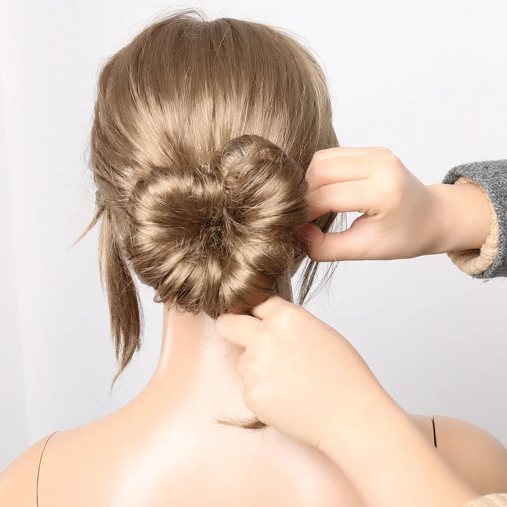 1 مجموعة جديدة diy صانع دونات كعكة القلب ماجيك رغوة الإسفنج تصفيف الشعر أداة الأميرة تصفيفة الشعر العصابات الشعر اكسسوارات
