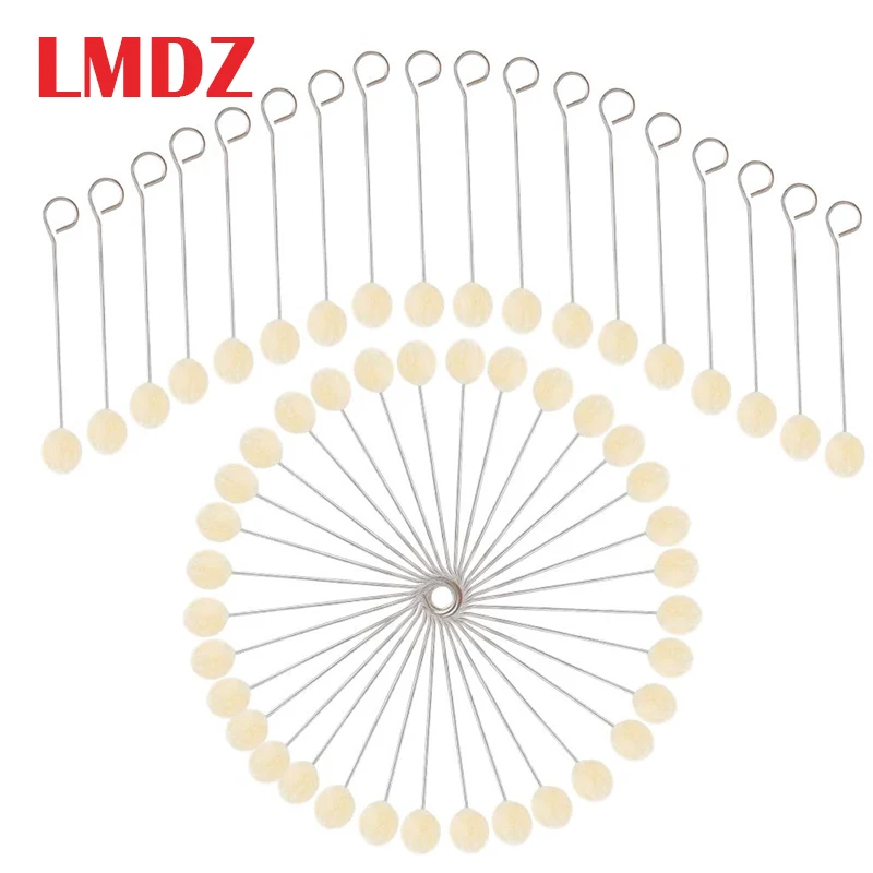 

LMDZ 100 Pieces Wool Daubers Practical Ball Brush Set-Leather Dye Tool with Metal Handle for Leather Making and Dying Wools Ball