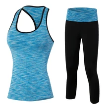 Женский набор для йоги, одежда для фитнеса, теннисная рубашка+ штаны, облегающие для пробежки тренировки Леггинсы для йоги спортивные костюмы для женщин