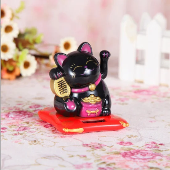 Модный черный/белый Maneki Neko на солнечных батареях, радушный Кот, удача для дома, автомобиля, отеля, ресторана, Декор, ремесло