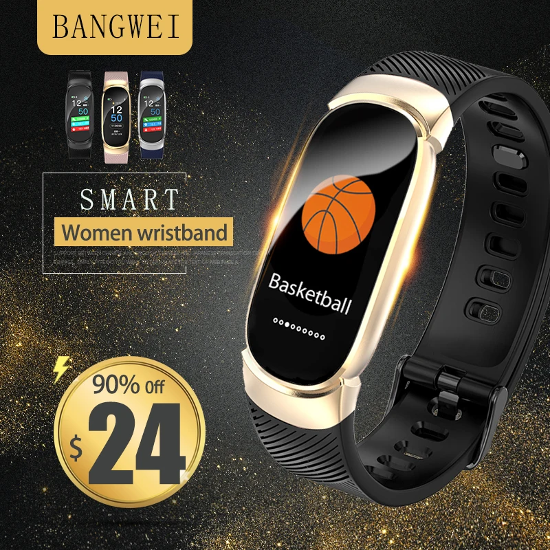 

BANGWEI Smart Sport Watch Women Watches Waterproof Watch Blood oxygen heart rate blood pressure monitor Bluetooth Smart Clock