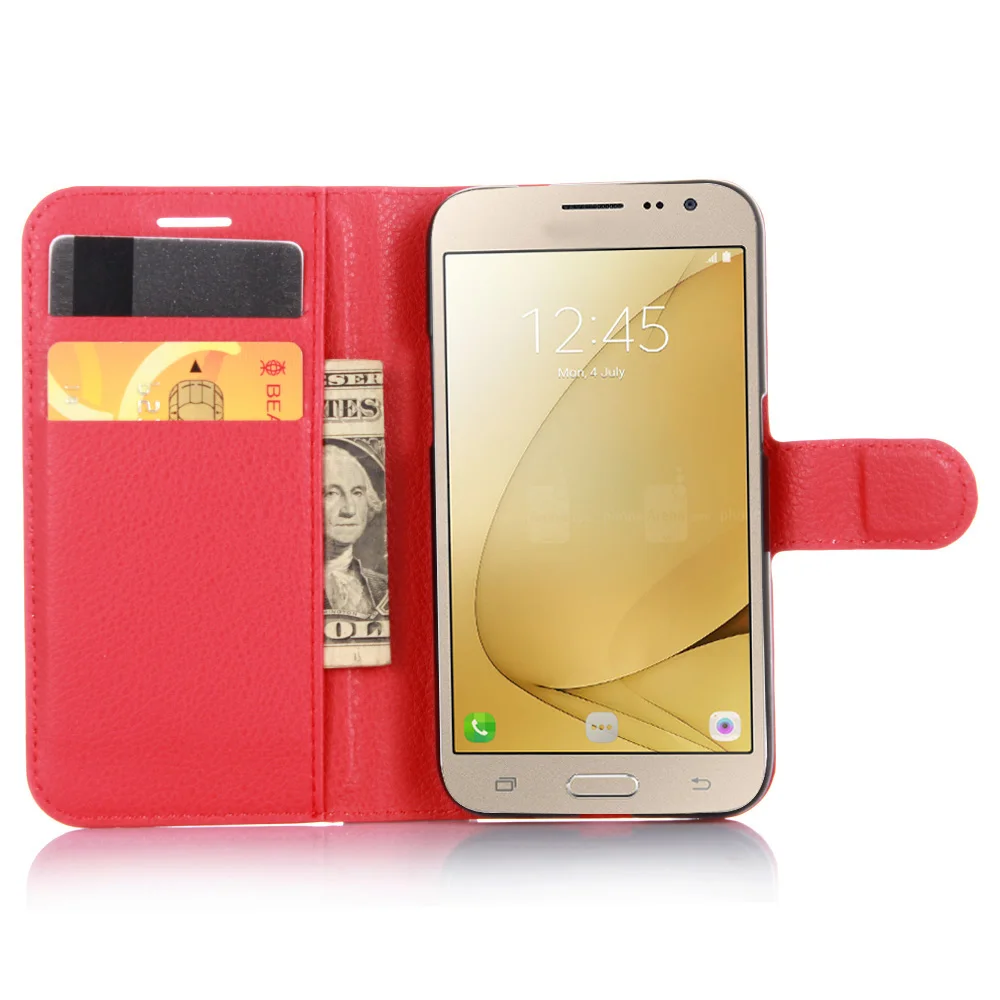 Чехол J2 Pro для Samsung Galaxy ( 2016 J210) бумажник с отделением карт чехлы узором Личи
