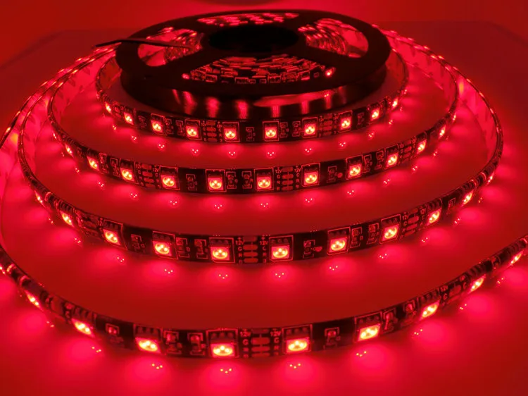 12 V Светодиодный светильник 5050 RGB Черный PCB DC 12 V 1M 2M 60 светодиодный/m PC водонепроницаемый гибкий светильник светодиодный лента декоративная лампа - Испускаемый цвет: Red