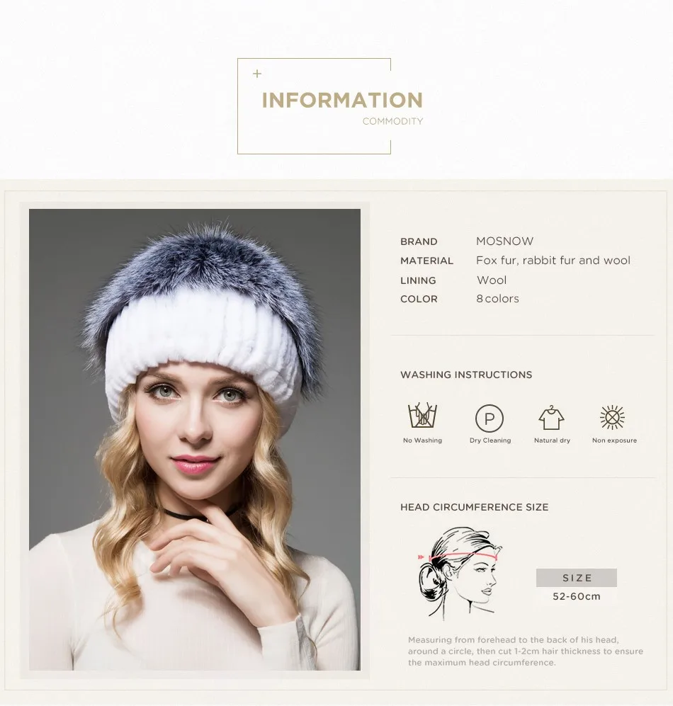 Fashion Womens Fur Beanies Real Rex Rabbit Fur Hats with Stripe Design Hat Ladies Winter Warm Rex Rabbit Fur Caps (2)