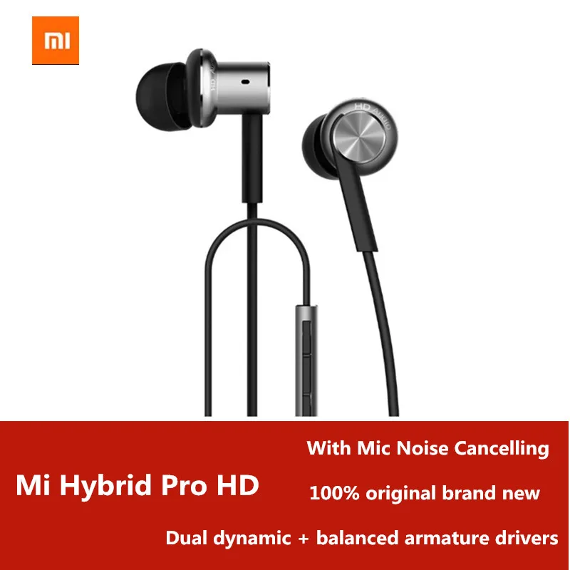 Оригинальные Xiaomi mi наушники-вкладыши Hybrid Pro HD с управлением mi c с шумоподавлением mi гарнитура для мобильных телефонов huawei Red mi