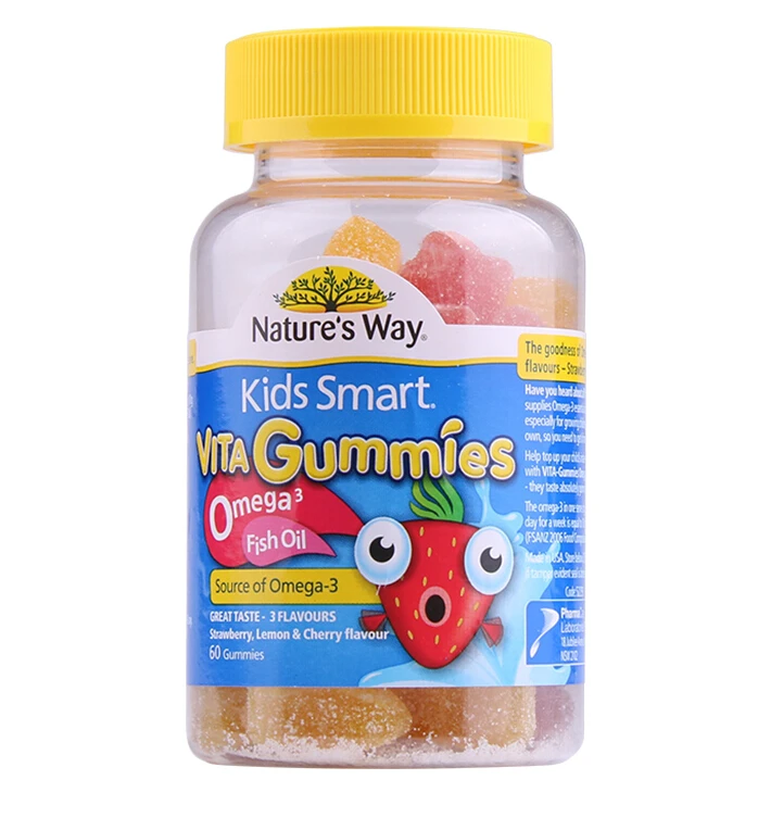 Nature's Way Kids Smart Vita Gummies Omega 3 Fish Oil 60 Gummies made