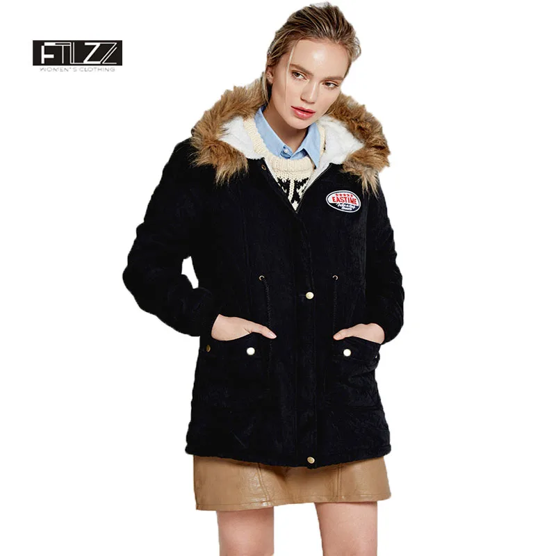 

2018 Winter Women Jacket Casaco Feminino Plus Size Casual Coat Woman Slim Medium Long Black Army Green Parka Feminino Cheap
