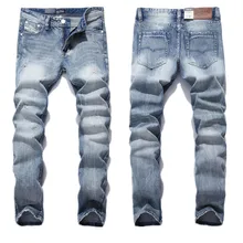 2017 New White Washed Italian Designer Men Jeans High Quality Dsel Brand Straight Fit Distressed Ripped Jeans For Jeans Men