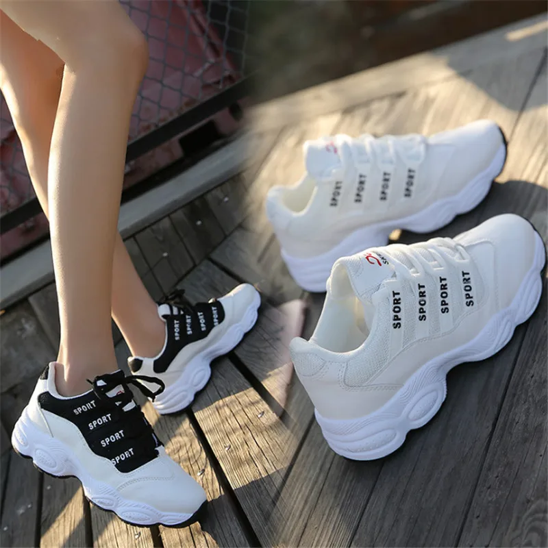 

Womens Outdoor Sport Brand Light Running Shoes Lace Up Breathable leather women Sneakers Damping Anti Collision Air Mesh Shoes