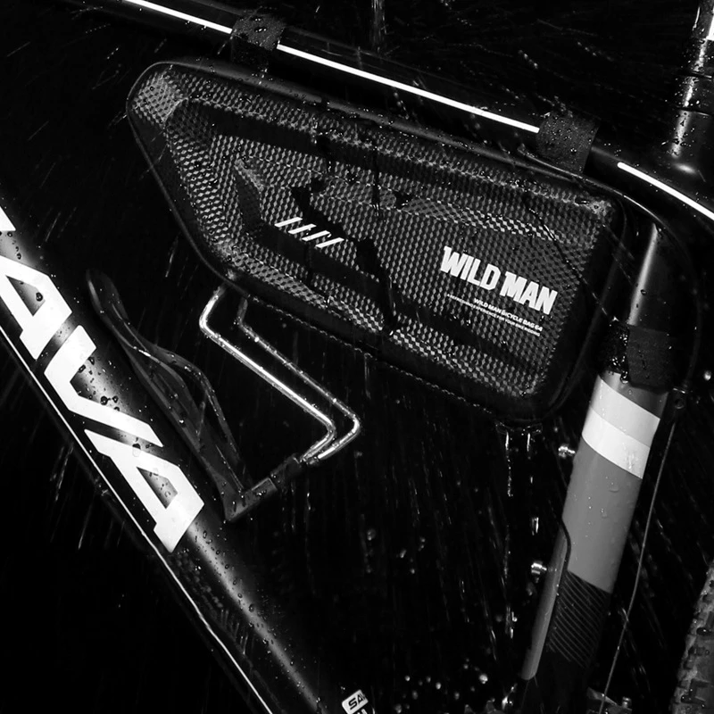 Sale WILD MAN Waterproof Bicycle Touch Screen Cellphone Bag Storage Front Frame Tube Triangle Bag Anti Pressure Bike Tail Saddle Bag 1