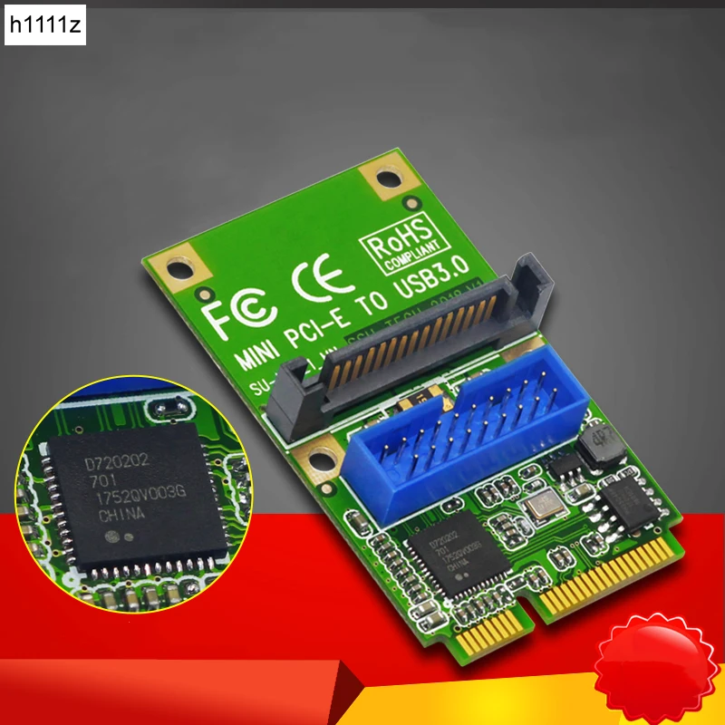 

Mini PCI-E USB-карта, переходник MINI PCI-Express на USB3.0, 19-контактный разъем на USB3.0, 5 Гб SATA, питание, наполовину высокое, подходит для ПК