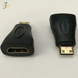 500 шт/партия оптовая продажа HDMI Женский к мини HDMI Мужской адаптер конвертер для кинотеатра, проектора, ноутбука, мобильного телефона черный