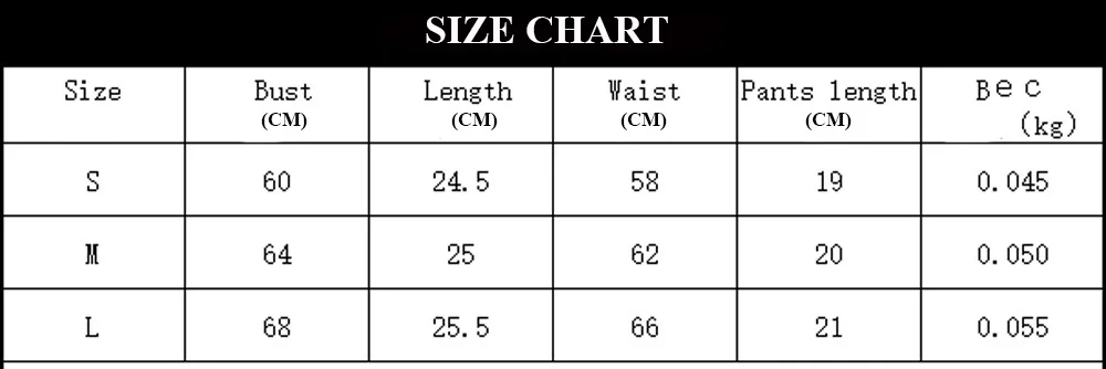 SIZE CHART