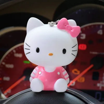 Милый брелок Hello Kitty, женская кожаная цепочка для ключей, сумка, очаровательный меховой шар, помпон, брелок для ключей, автомобильный брелок, подвеска - Цвет: kt 2