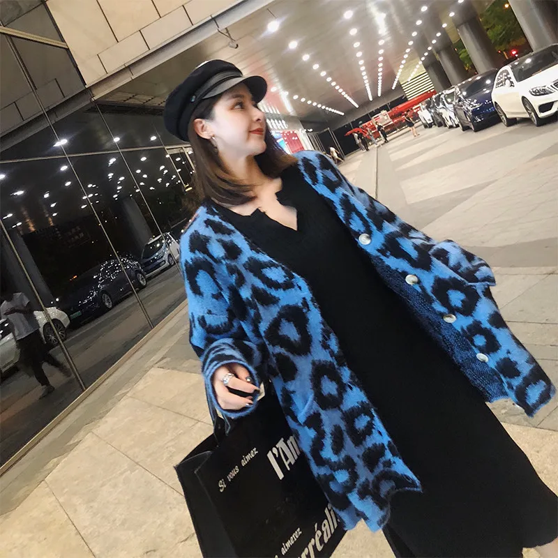 Wholesale High Quality 2019 Spring Autumn Fashion Leopard Single Breasted Knitting Long Cardigan Plus Sie Sweater Oversized Coat Wholesale High Quality 2019 Spring Autumn Fashion Leopard Single Breasted Knitting Long Cardigan Plus Sie Sweater Oversized Coat