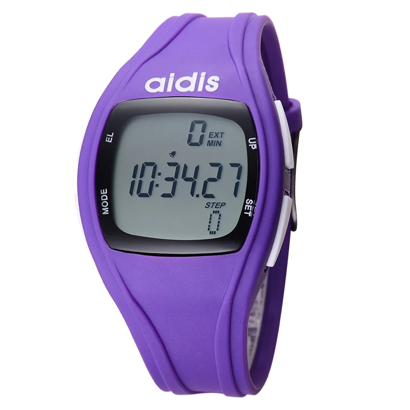 Мужские, женские, светодиодный, цифровые наручные часы, Relogio Masculino Feminino, водонепроницаемые, спортивные, тонкие, модные, для бега, с шагомером, мужские часы - Цвет: Purple