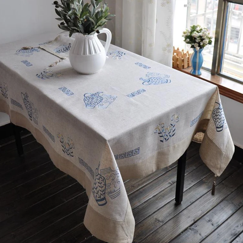 Greece Embroidery Linen Tablecloth Embroidery Linen Tablecloth Vintage