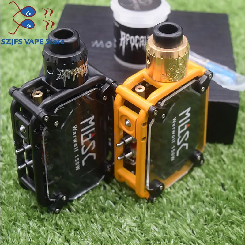 

Electronic cigarette Warwolf 150W Box Mod Kit vape with Apocalypse GEN 25 RDA tank Atomizer e-cigarette output 3500mAh battery