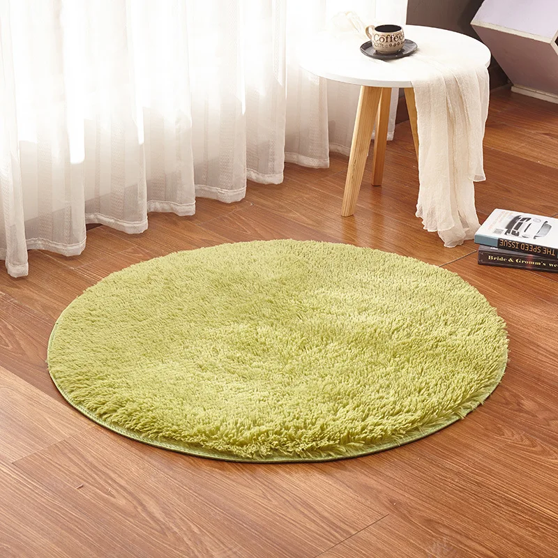 

Round Silky Shaggy Carpet For Living Room Home Warm Plush Floor Rugs fluffy Mats Kids Room Faux Fur Area Living Room Mats