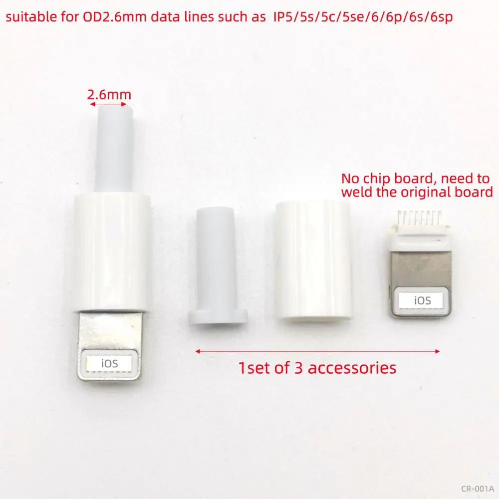 5 комплектов USB для iphone штекер с чипом разъем платы Сварка 2,6/3,0 мм данных OTG линейный интерфейс DIY переходник Кабель для передачи данных запчасти - Цвет: CR-001A 5sets