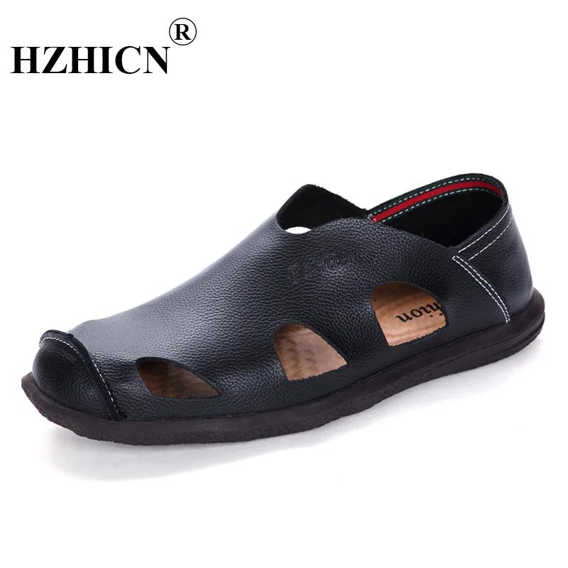 Men Sandals Luxury Genuine Leather Male Sandals Brand Designer Men