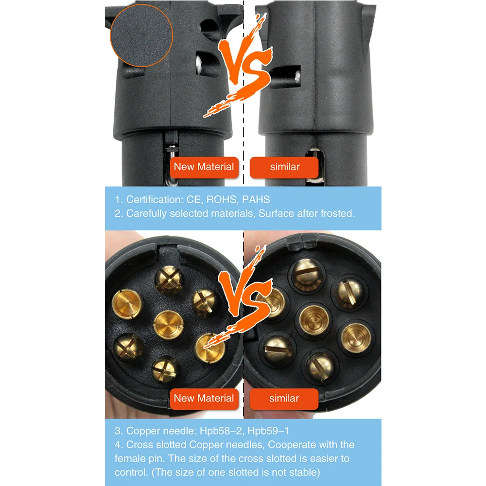 مقطورة سيارة قافلة 7 دبوس سحب مقطورة المقبس تستر سحب مصباح بار الأسلاك جهاز فحص الدائرة الكهربائية المكونات عالية الجودة