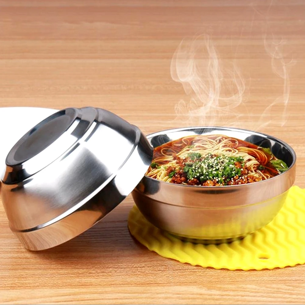 

Double Layer Stainless Steel Hot Insulation Bowl for Children Lunch Box Thermos For Food Soup Bowl Food Container Rice Bowl