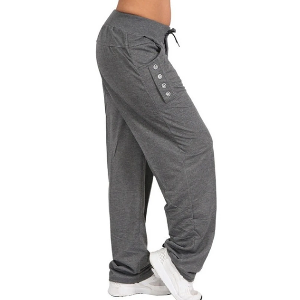Sfit New Women Casual Loose Pants Sport Workout Trousers Fashion Pants Sportswear Fitness Drawstring Trousers Plus Size 5XL