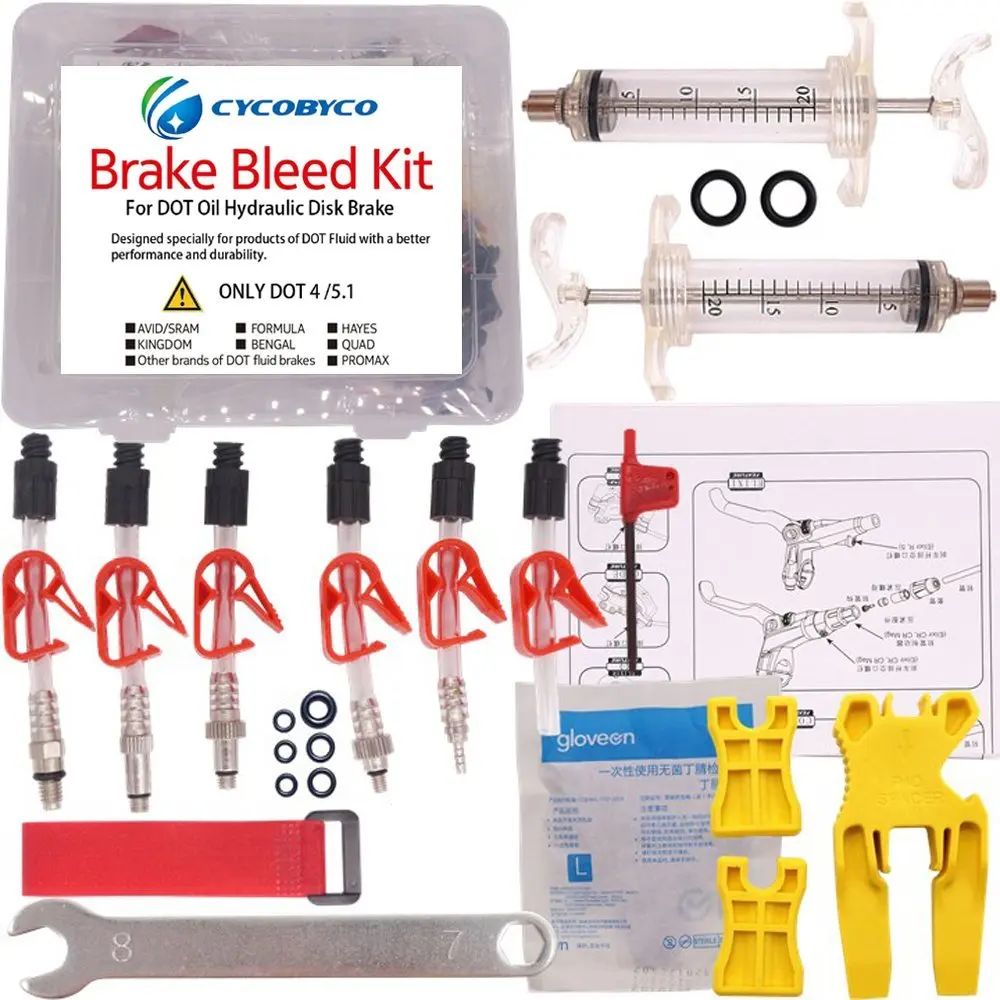 

DOT Oil Disc Brake Bleed Kit Bike Bicycle tool for AVID Sram DODE JUICY HOPE BNGAL HAYES J3 J5 J7 Formula