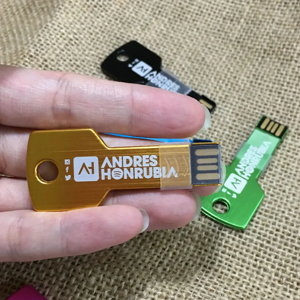 50 шт./лот cle USB флеш-накопитель на заказ с логотипом, USB флэш-накопитель металлический, в форме ключа флеш-накопитель 4 GB/8 GB/16 GB/32 GB/64 GB USB 2,0 флеш-диск