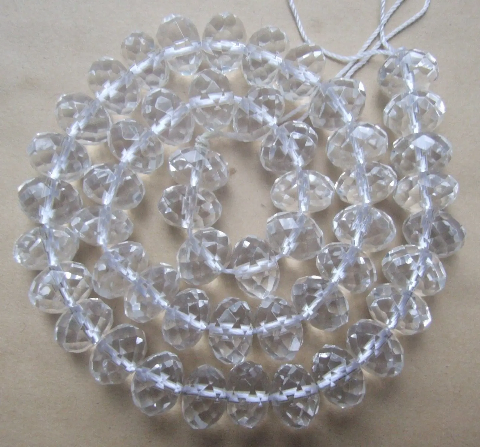 

3x5mm 4x6mm 5x8mm 6x10mm 8x12mm Rock Crystal Quartz Faceted Rondelle Loose Beads
