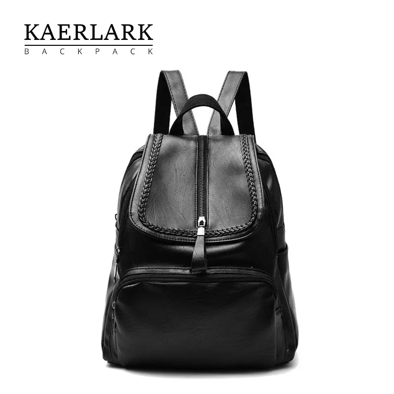 KAERLARK Brand New Fashion Women Anti Theft Backpack PU Leather School