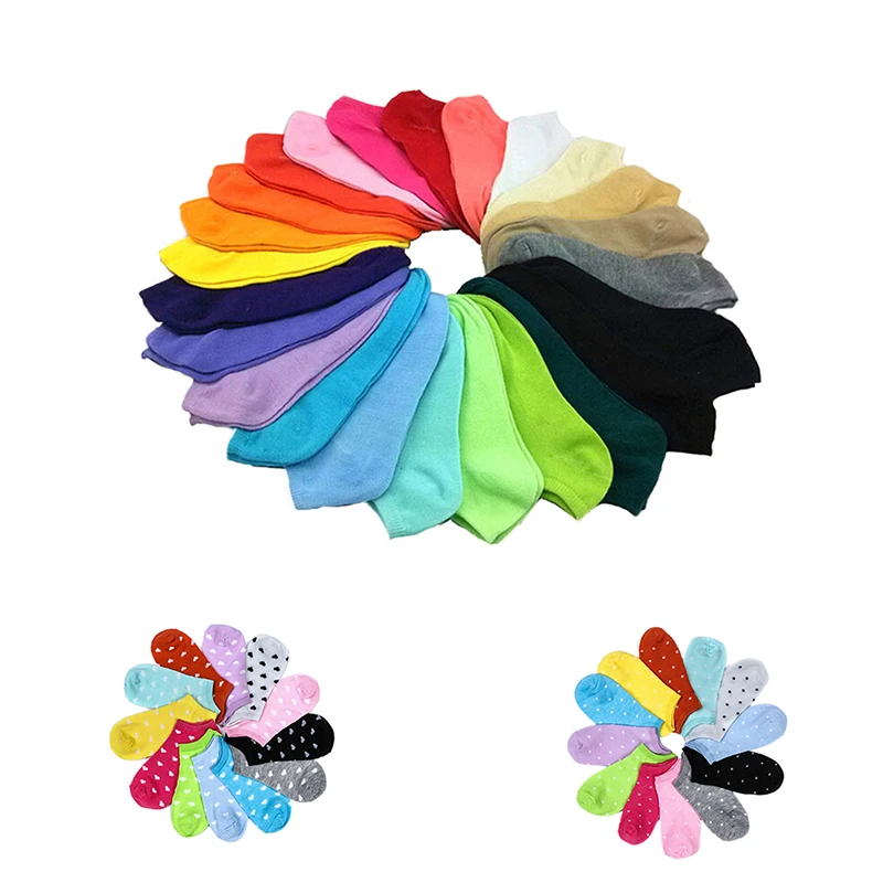 

New 5pairs Cute Love Women Socks Candy Color Sweet Ship Boat Short Ankle Socks