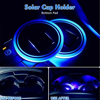 

Universal Car Cup Holder Bottom Pad Mat Light Cover Trim Atmosphere Lights Up Phone Mount Replacement Pads