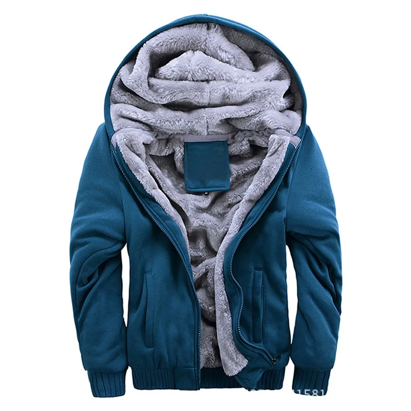 Мужская одежда, зимняя куртка, Мужская мода, парка, мужское зимнее пальто, повседневное облегающее плотное хлопковое теплое пальто с карманами на молнии, мужская куртка - Цвет: Blue