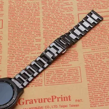 2017 Promotion Nouvelle Bande de Montre En Céramique montre Bracelet pour Samsung Gear S3 Frontière Argent Butterfly Boucle bracelets poli Noir