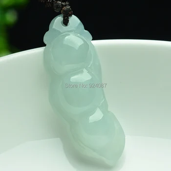 

Natural a jade inlaid with 925 silver calabash gourd in Burma jade pendant pendant wholesale manufacturers
