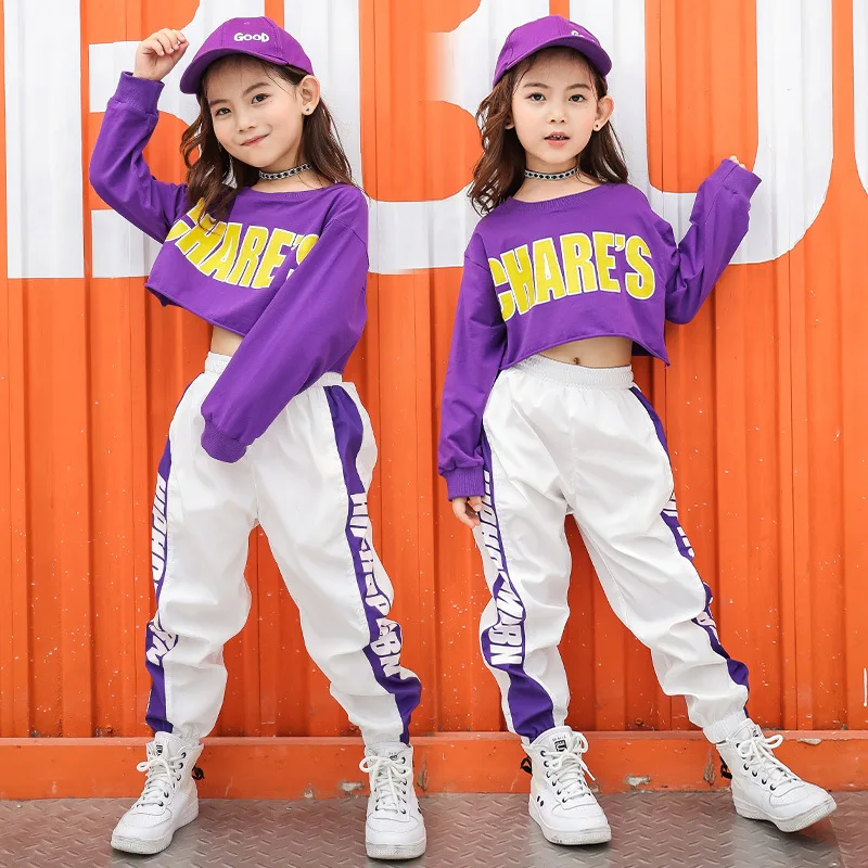 

Fashion Girls Clothing Set Autumn sets Children's Sports Suits Teenage Streetwear Crop Tops Trousers Dance Kids clothes girl