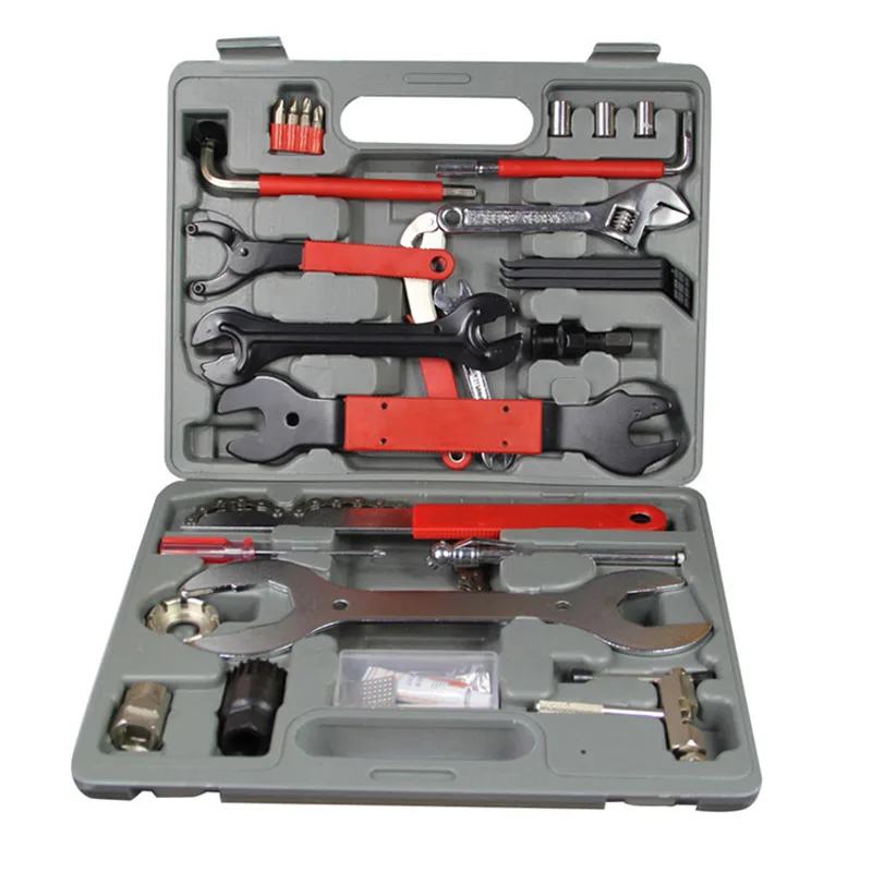 

44 Pcs Bicycle Repair Tools Kit Box Set Multi Tire Chain Repair Tools Spoke Wrench Kit Hex Screwdriver Bike Hand Tools Set