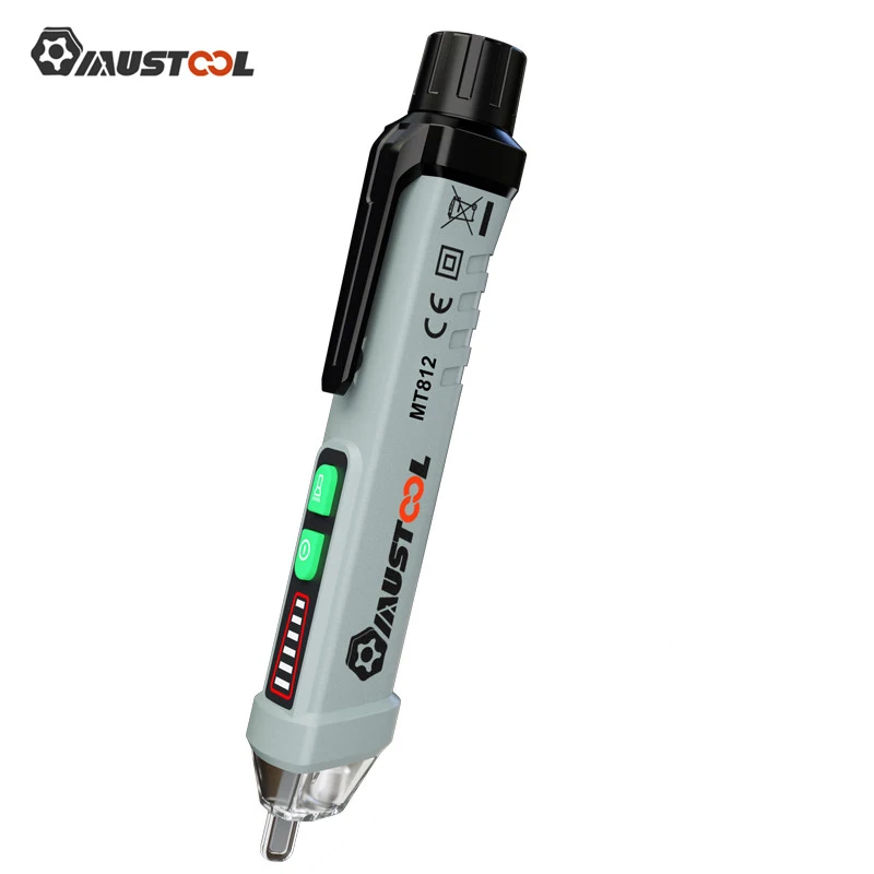 

MUSTOOL MT812 Multifunctional AC 12-1000V Non Contact Voltage Tester Pen Live Line Null Live Detector With Light + Sound Alarm