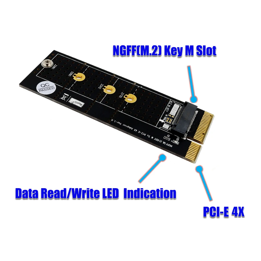 H1111Z PCIE3.0 NVME адаптер x16 PCI E полная скорость M.2 2280 алюминиевый лист теплопроводность