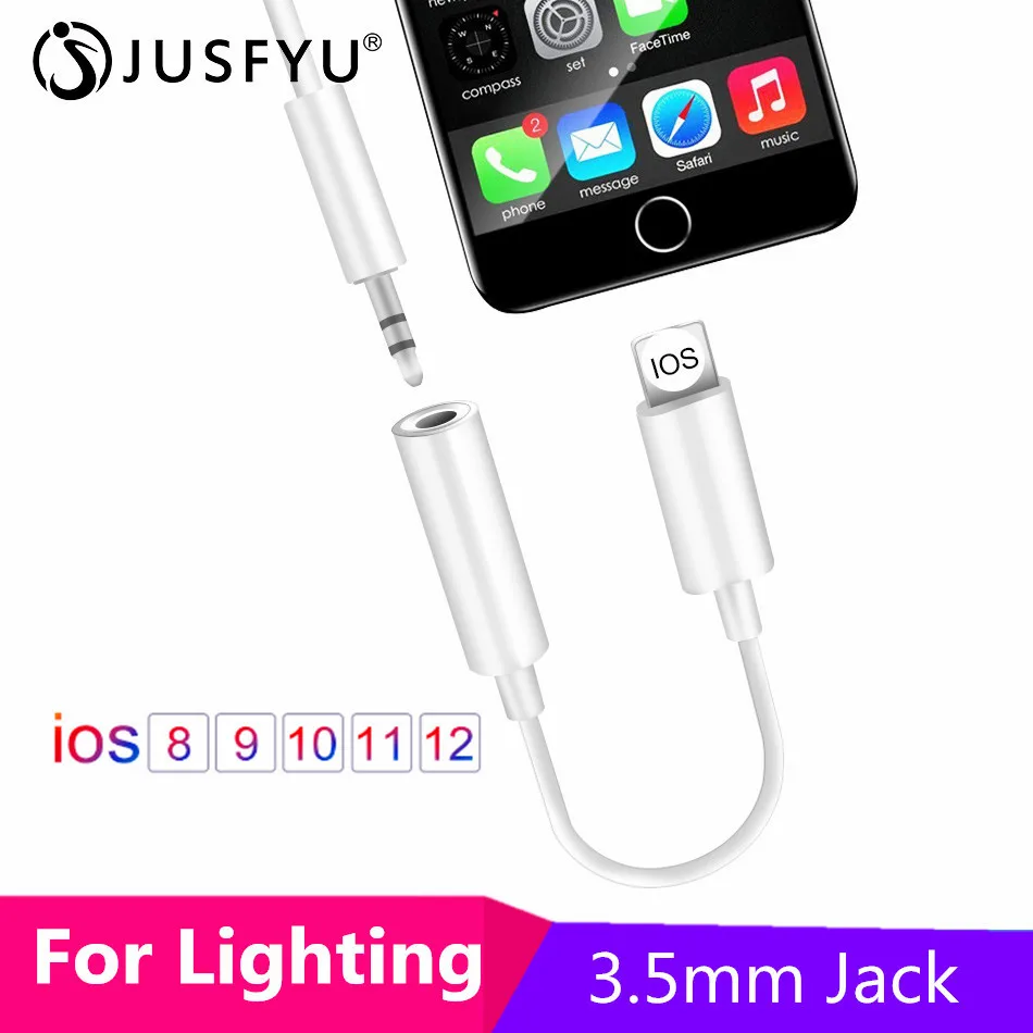 IOS 11 12 Headphone Adapter For iPhone 7 8 X AUX Adapter For Lighting